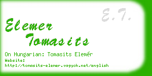 elemer tomasits business card