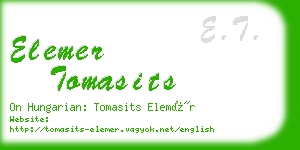 elemer tomasits business card